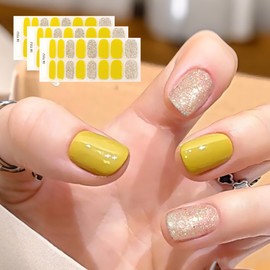 [YUANLIFE] ネイルシール 手用 3枚入り 貼るだけ 純色 キラキラ ネイルステッカー ショートネイル オフィスネイル 初心者 簡単 可愛い シンプル ネイルデザイン ネイルアート ネイルジュエリー 女性 プレゼント ツール付き EN63 (TS52(3枚), 1枚×16シール)
