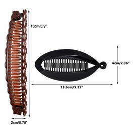 4 Retro Banana Hair Clips for Thick Curls, Fishtail Hair Accessories, Two Banana Clip Combs for Women and Girls