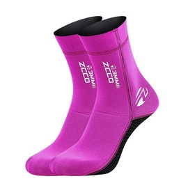 pdodo 3 mm Neoprene Socks, Beach Socks, Diving Socks for Wetsuit, Thermal Socks, Non-Slip for Men and Women, for Diving, Snorkelling, Swimming, Surfing, Sailing, Kayaking, rose
