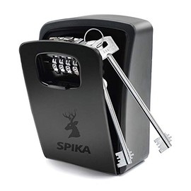 SPIKA Key Lock Box, 4 Digit Combination Extra Large Waterproof Key Storage Box, Wall Mount Outside Key Safe Box for Home, Garage