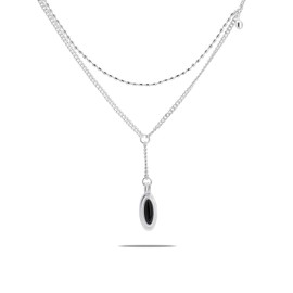 Montana West Wrangler 14K Gold Plated Layered Necklace for women, Dainty Trendy Non Tarnish Pendant Charm Necklaces Fashion Jewelry for Women Waterproof Black Agate WNS-1066BK