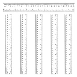Kunststoff Lineal, 6 Stück Lineal Set Lineal 30 cm / 12 Inch Transparent Lineale Set Lineale Transparentes Lineal für Schule Büro Zuhause