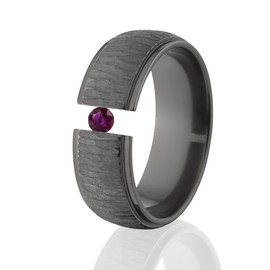 Ruby Ring Black Zirconium Tension Set Jewelry Stunning Ruby Band