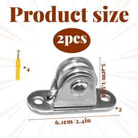 2 Pcs Washing Line Pulley Kit,Pulley Wheel,Pulley Block,Pulley System For Handling And Moving Sliding Gate Wire Rope Cable Crane Fitness