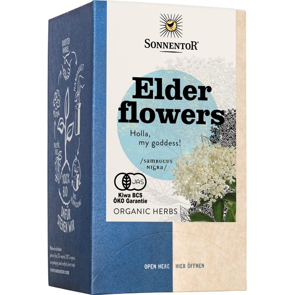 SONNENTOR SO02554 Herbal Tea Organic Elder Flower Tea Bags, Caffeinated 18 Bags