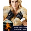 Rabbit Fur Lined Very Warm Leather Mittens for Women with