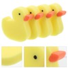 TOYANDONA Pack of 4 Small Yellow Duck Bath Brush Bath