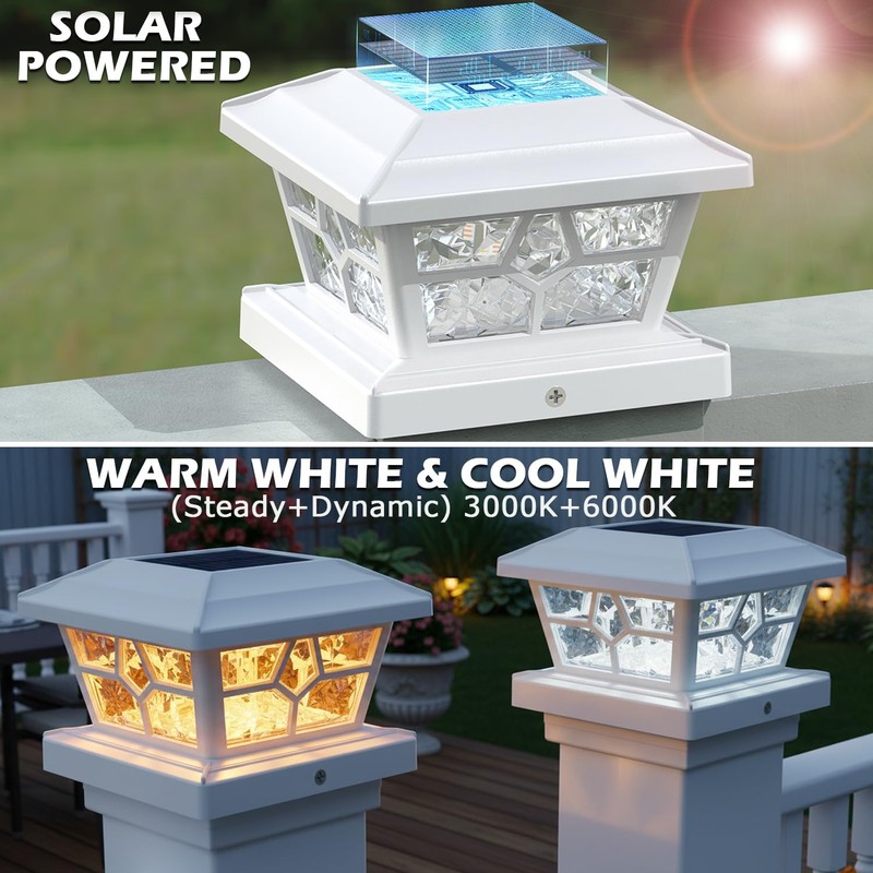 SIEDiNLAR Solar Post Lights Outdoor 6 Pack 4 Modes 40