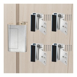 Tonitrui Home Security Door Reinforcement Lock for Front/Inward Swing Doors - Upgraded Reinforced 1200lbs Capacity, Night Kids Safety Metal Flip Deadbolt Latch (4Pack Silver)