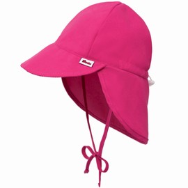 Sombrero de sol para bebé, protección solar UPF 50+, protección solar contra rayos UV, sombrero de natación de verano con solapa para el cuello, sombreros para niños y niñas, Rosa , 3-12 Meses
