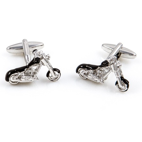 MRCUFF Motorcycle Chopper Street Bike Pair Cufflinks in a Presentation