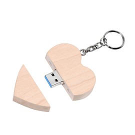 FeliSun Customized wooden Heart USB3.0 Flash Drive Pendrive 64GB 32GB 16GB High Speed U Disk Memory Stick External Storage Photography Wedding Gifts