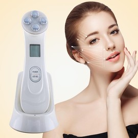 5 in 1 Facial Massager, EMS Microcurrent Massager, rf Radio Frequency Beauty Instrument, LED phototherapy Wrinkle Removal Machine, Anti-Wrinkle, Skin Rejuvenation, Firming, Face Lifting