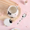 Bicuzat Cute Cow Pattern Ceramic Sugar Bowl, Cow Shaped Salt