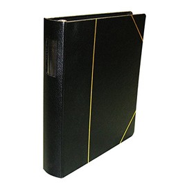 Corpkit 3-Ring (1 1/2") VP Binder - Heavy Duty, Imitation Leather Minute Book, Optional Gold Stamping with Corporate or Company Records (Black)