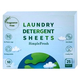 25 Laundry sheets (50 loads), fragrance free product - Laundry Detergent Sheets, Eco-Friendly, Plant-Based, Hypoallergenic, No Plastic Jug Kindly (Fragrance Free)
