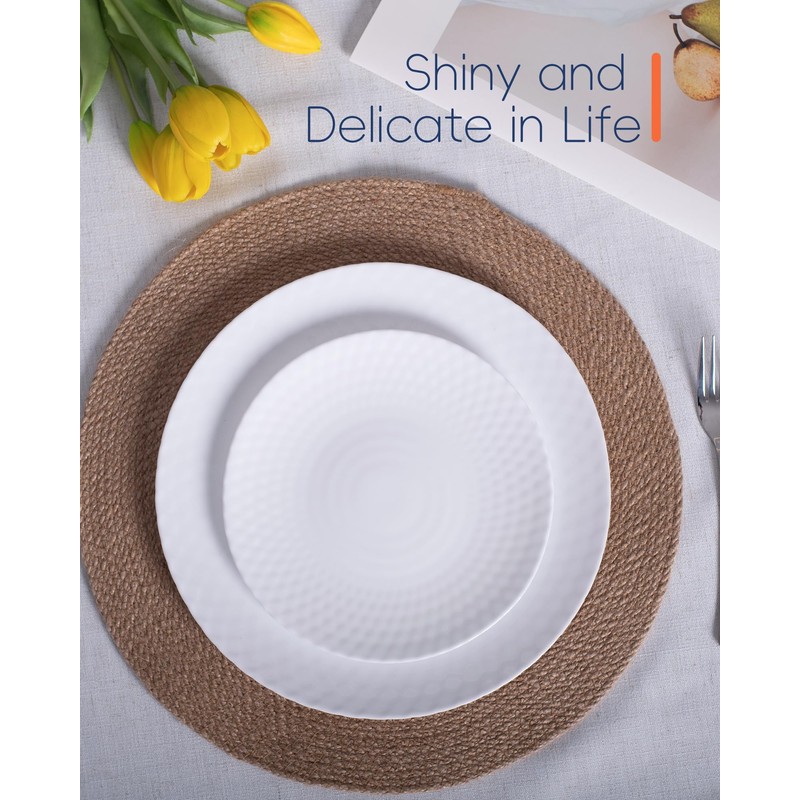 LaGlint 7.5 inch Salad Appetizer Plate Set of 6, Opal