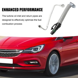 JUUDDENPARTS 1Set 55592600 Turbo Oil Feed Return Pipe Kit with Bolts, Replacement for Vauxhall Astra Corsa Insignia Zafira Meriva Mokka, Replaces 25198546 55580424