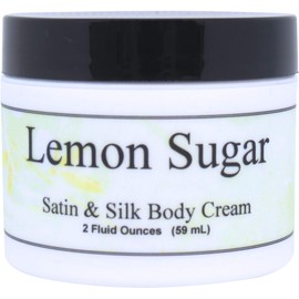Lemon Sugar Satin and Silk Cream, Body Cream, Body Lotion, 2 oz