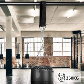 Heavy Duty Punch Bag Holder Punch Bag Hanger Black Heavy Bag Hanging Strap Carabiner for Punch Bags Home Gym Training