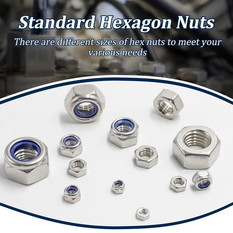 Vifmy Metric Hex Nuts & Locknuts Assortment Kit(360Pcs)，M3 M4 M5