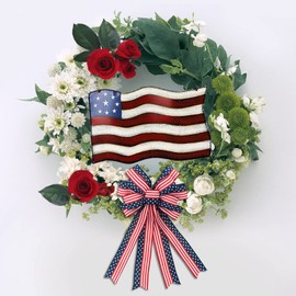 Metal US Flag Wall Art Hanging Decoration 4th of July Patriotic Star and Stripes American Flag Door Sign for Memorial Day Veterans Day Indoor Outdoor Decorations