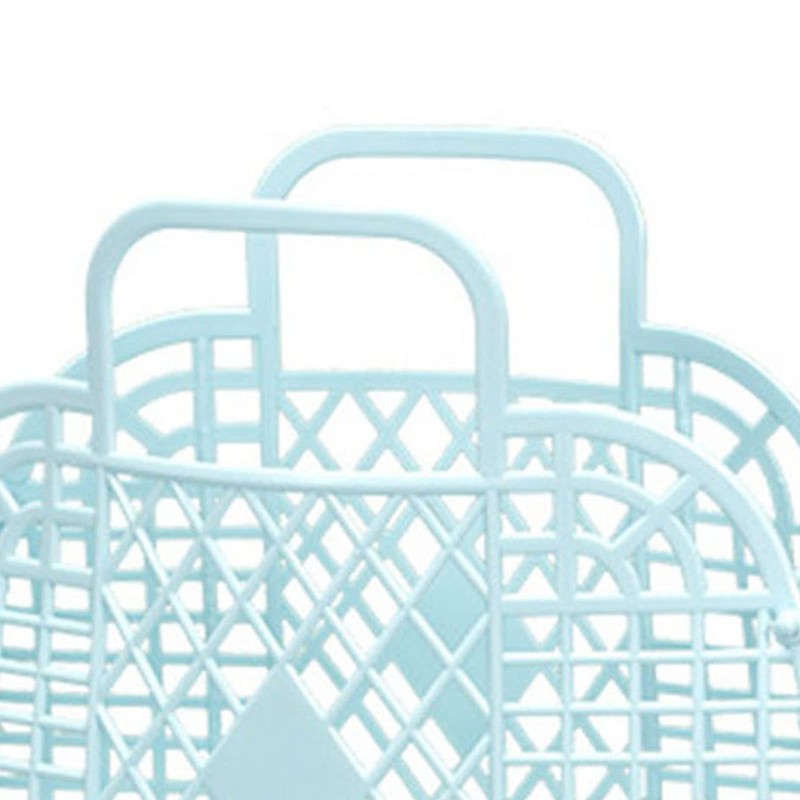 Hollow Storage Basket Plastic Reusable Portable Foldable Bag for Beach