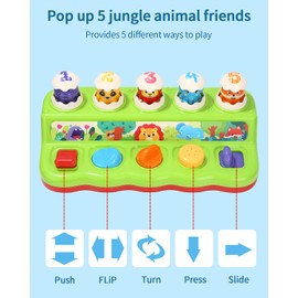 Zawaer Pop Up Baby Toy from 6 Months with Music & Light, Baby Toy 1 Year, Toddler Montessori Toy for 1 Year Children, Early Development Cause and Effect Toy Baby Gift