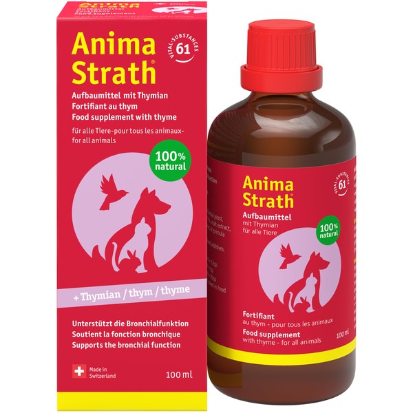 Anima-Strath With Thyme - Dietary Supplements & Vitamins for Dogs & Cats Fermented Herbal Yeast, Strengthening the Immune System & Stimulates Digestion, 61 Micronutrients & Minerals (100 ml)