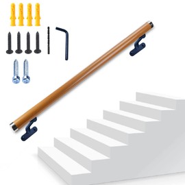 Dakzhou 3.25Ft Wooden Handrail Resin Non-Slip Stair Handrail Wall Mounted Handrail Indoor Outdoor, Comfortable Barrier-Free Stair Handrail for Elderly 1.97 "Round…