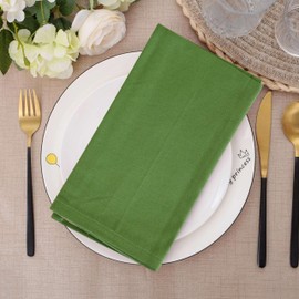 Dinner Napkins 100% Cotton Fall Dinner Napkins 18x18 Inches Solid Green Color Cloth Napkins Thanks Giving Cloth Napkins Durable Hotel Quality Christmas Dinner Napkins (Set of 12)