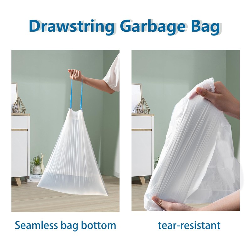 Garbage Bags, Small Drawstring Bin Bags 12L 45x50CM 75 PCS