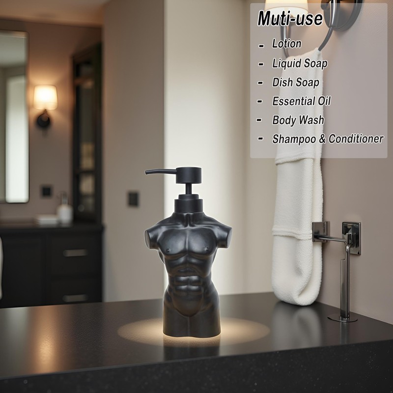 Ceramic Boy Soap Dispenser,Lotion and soap Dispenser Set Refillable Liquid