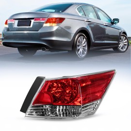 Nilight Taillight Assembly Compatible with 2008 2009 2010 2011 2012 Honda Accord Tail Lights Rear Lamp Replacement OE Style Passenger Side w/Bulbs