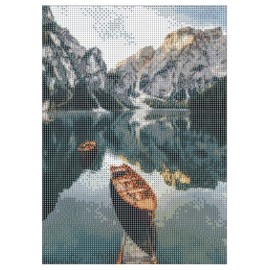 MISHBAY Diamond Painting Mountain Lake - 30 x 40 cm Diamond Painting Adults - Diamond Painting Pictures - DIY 5D Set Wall Decor Diamond Embroidery