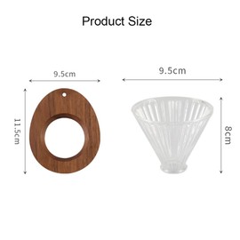 AXUYU Pour Over Coffee Dripper V60 Glass Coffee Funnel Filter Reusable Cone Brewer with Black Walnut Wood Base Brewing Coffee Dripper Accessory for Coffee Pot Coffee Maker