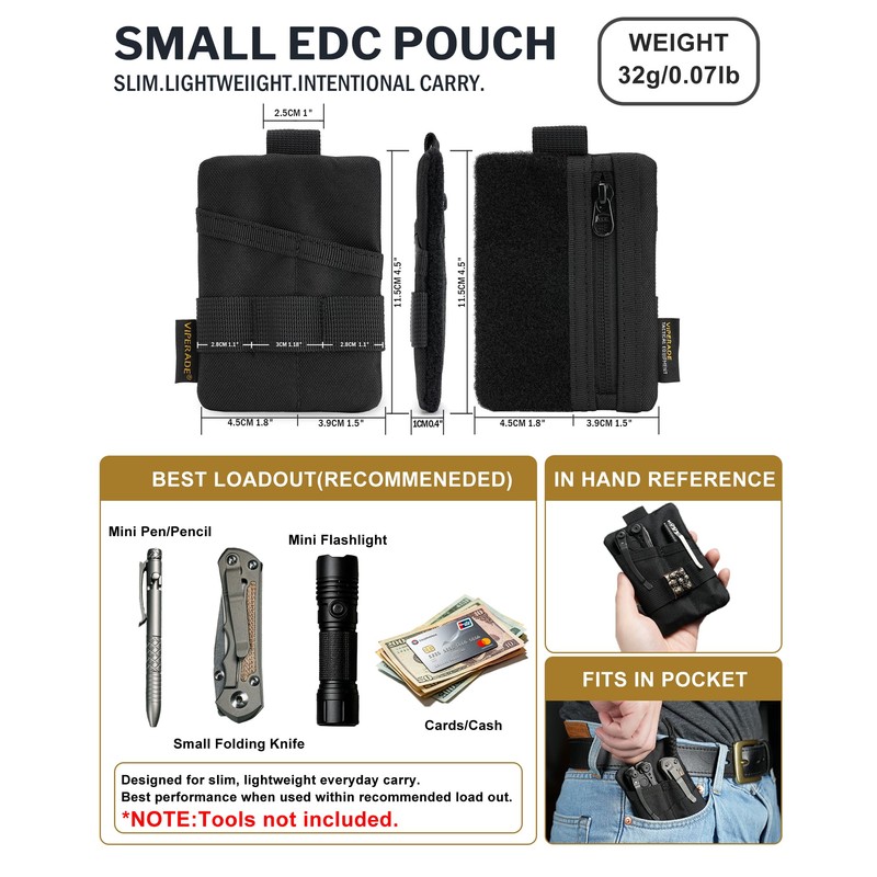 VIPERADE VE15 Mini EDC Pouch, Small EDC Organiser Bag with