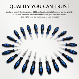 YSTOOL Terminal Release Kit, Universal Wire Connector Removal Pin Extractor Release Tool 23 PCS Set for American Domestic and Imported Vehicles