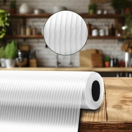 KOVCHEG 20 Inch x 20 FT (400 Inch) Kitchen Shelf Liner - Non-Slip, Washable, and Oil-Proof Cabinet Liner for Refrigerator, Drawers, and Dining - Transparent - Protect Your Surfaces with Confidence!