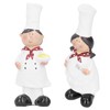 Resin Couple Chef Figurine Sculptures Statues Decor Kitchen Bar Cabinet