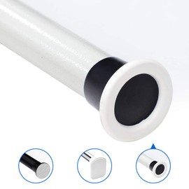 Oxdigi Tension Curtain Rod, No-Slip Spring tension rod for Shower and Window, 122.1-141.7 inches No-Drilling Stainless Steel Curtain Rod Use Bathroom Kitchen Home/Cream White