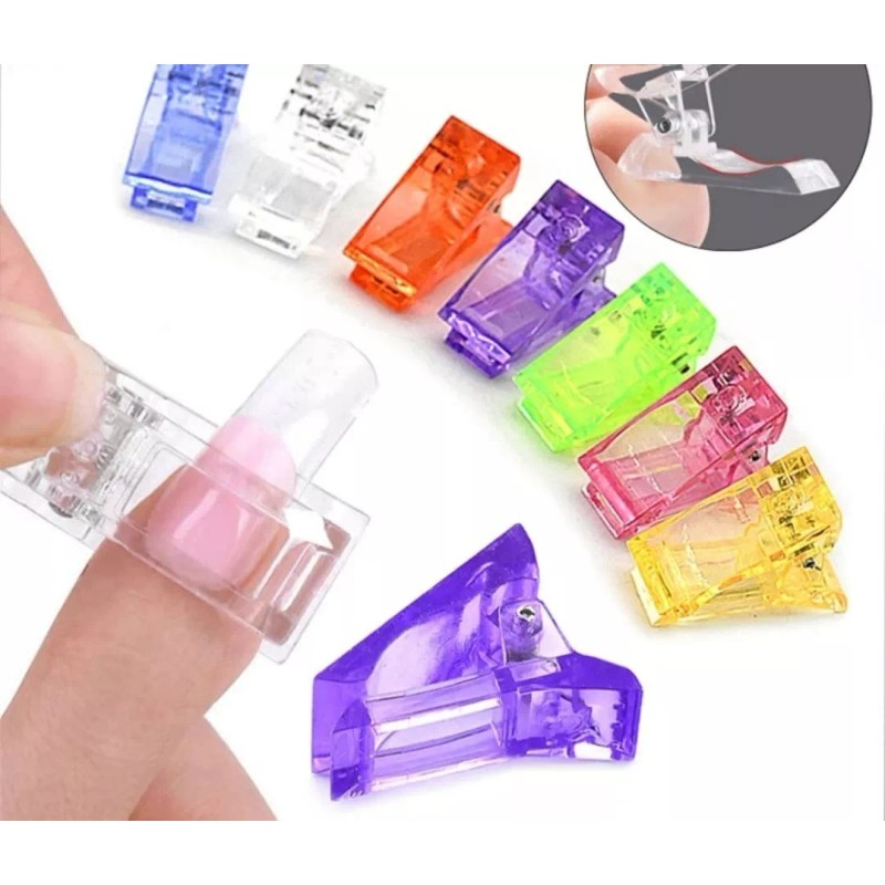 noved 20 Pinza Clip Para Polygel Acrygel Molde Uñas Dual