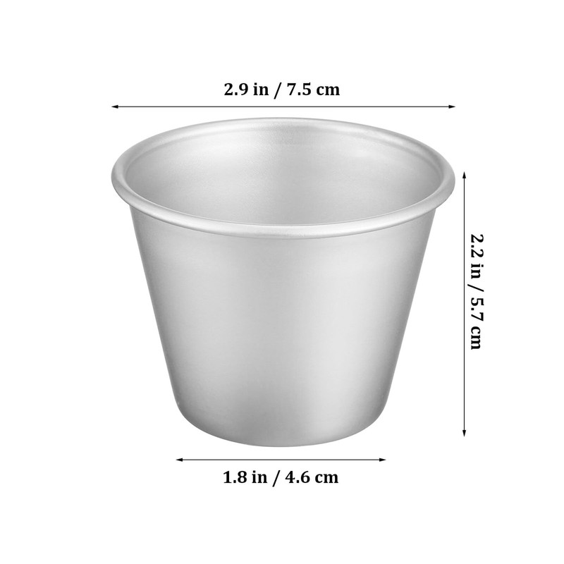 ABOOFAN 8 Pcs Pudding Molds Aluminum Baking Cups Cupcake Mould
