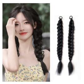Hair Extension Braid Wig, Set of 2, 17.7 inches (45 cm), Braided Ponytail, Wig, Twin Tail, Braid, Extension, Dance Extension, Hair Extension, Costume, Event, Party, Birthday Party, Kids (Natural