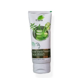 Cura Mahaveer Aloe Vera Neem Face Wash I With the goodness of Tea tree, Cucumber, Aloe & Neem I Purifies skin I Anti - Acne I Deep pores cleansing I 200 ml