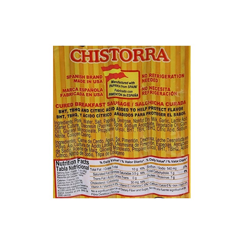 Chistorra Dry, Spanish Dry Chorizo Style - 7 oz