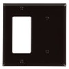 Leviton 2-Gang 1-Blank 1-Decora/GFCI Device Combination Wallplate, Standard Size, 80708,