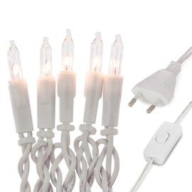 hellum 831153 10-Bulb Indoor Fairy Lights, Classic Power-Operated, Fairy Lights, Mini Fairy Lights for the Christmas Tree, White Cable With Plug and Switch, 1.35 m