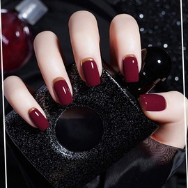 VENALISA 15ml Dark Red Gel Nail Polish, Burgundy Claret-Red Color Soak Off UV LED Nail Gel Polish Nail Art Starter Manicure Salon DIY at Home, 0.53 OZ