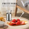 DOERDO Decor Cocktail Picks Stainless Steel Fruit Toothpicks Sandwich Appetizer